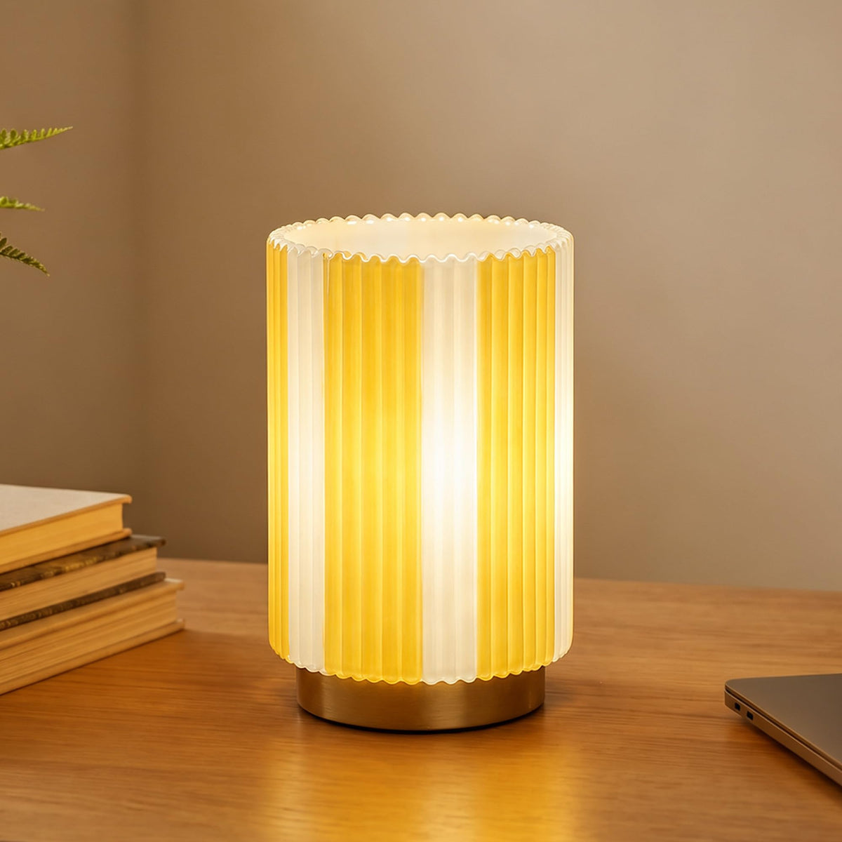 Battery Operated Lamp, Glass Cordless Table Lamp with Timer