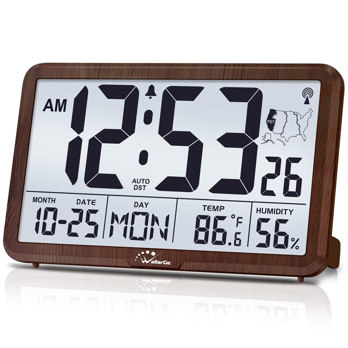WallarGe Atomic Wall Clock with Backlight, Battery Operated