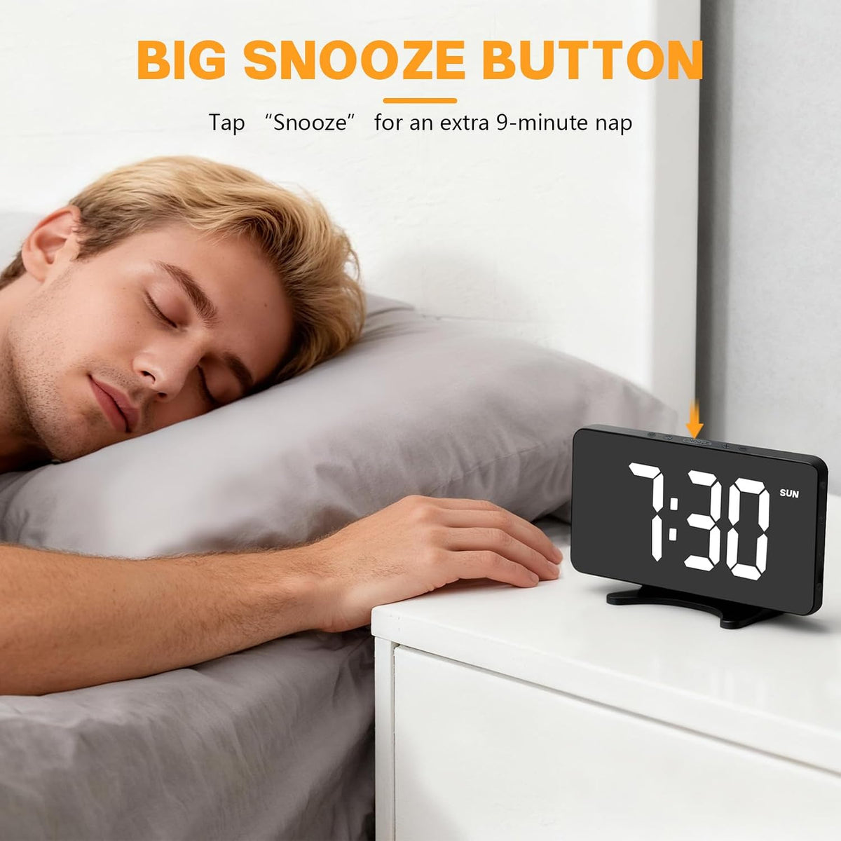 Digital Alarm Clock for Bedroom Dimmable Dual Desk Clock for Heavy Sleepers
