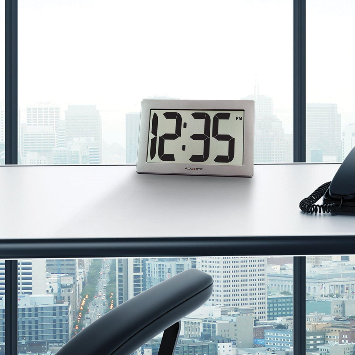 AcuRite (75102M 9.5" Large Digital Clock with Intelli-Time Technology