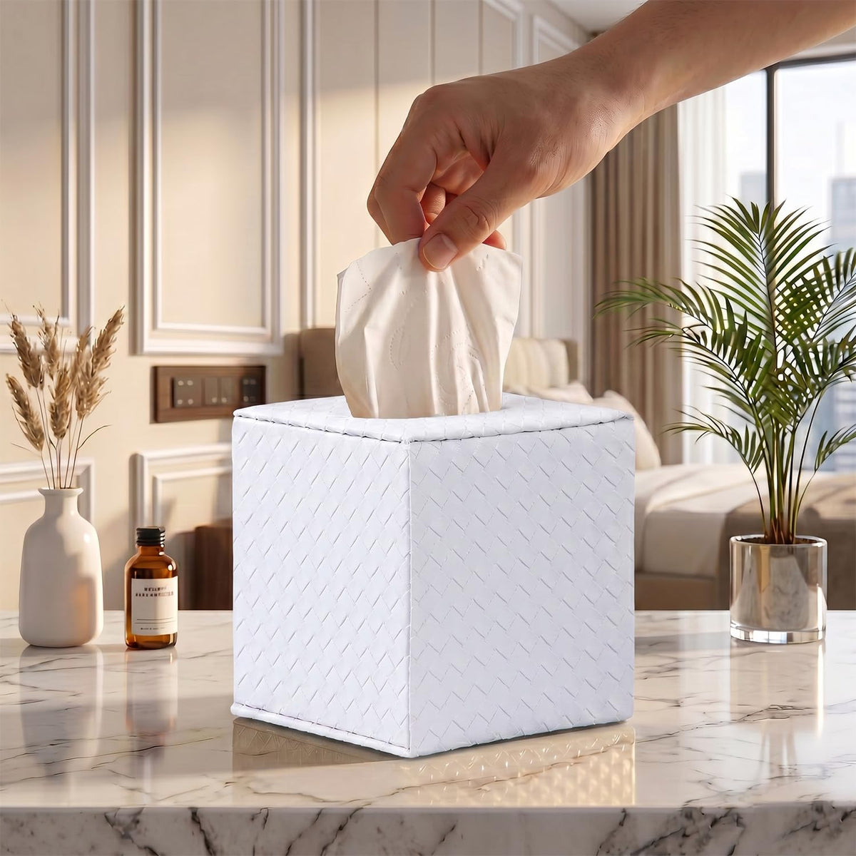 Gold Tissue Box Cover,Tissue Box Cover Square,Gold Tissue Box Holders,Tissue Holder for Bathroom Accessories,Bathroom Tissue Holders