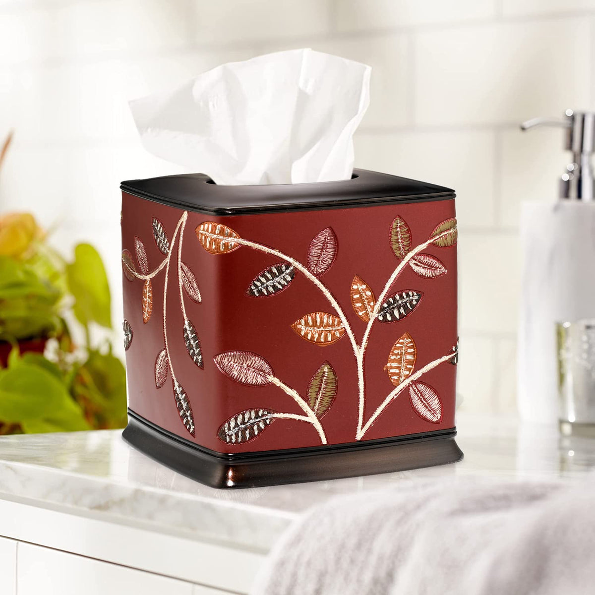 Resin Tissue Box Cover for Modern Home Decor - Minimalist Square Tissue Box Holder for Guest Room, Bedroom, Bathroom, Tabletop & Office - Durable and Aesthetic Tissue Holder, Capri