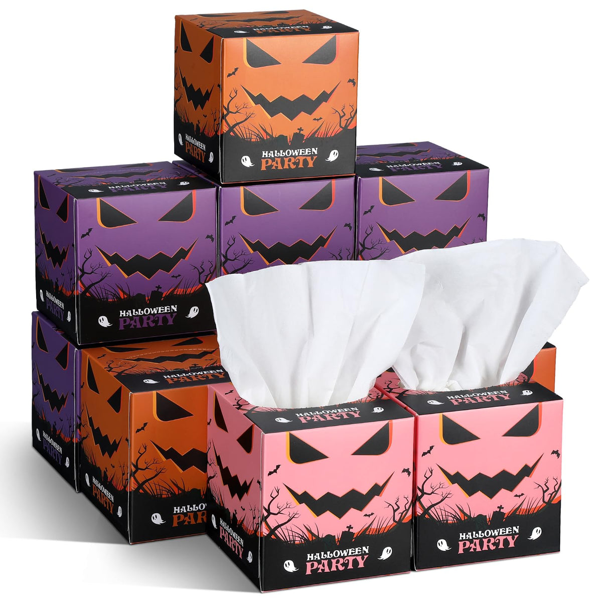 Fourluoo 12 Pack Fruit Facial Tissues Cube Face Boxes 600 Sheets 3 Ply