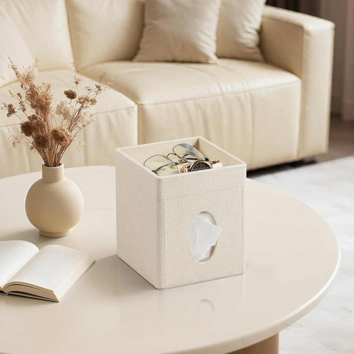 PU Leather Tissue Box Cover Square Tissue Box Holder Tissue Holder