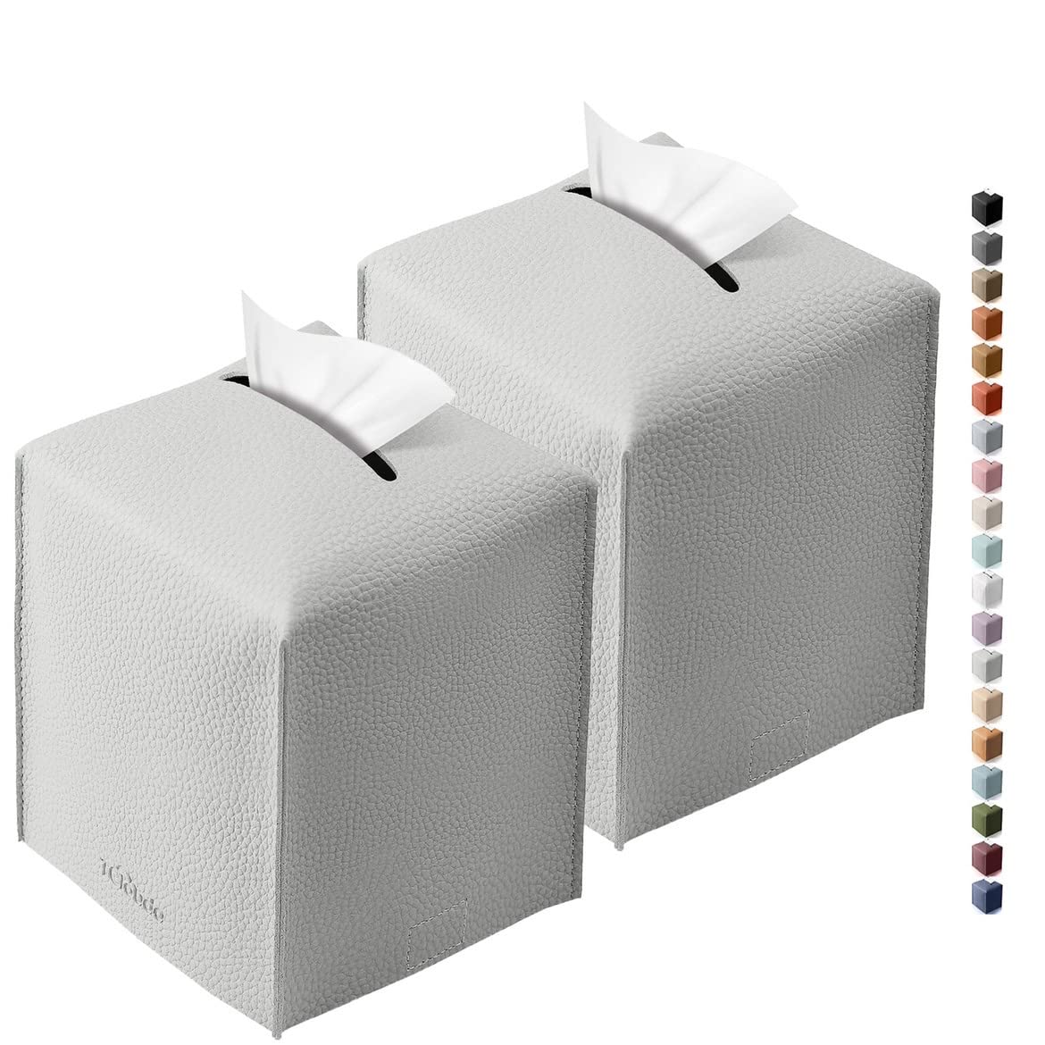 Tissue Box Cover for PU Leather, Modern Simple Solid Color Holder Square Tissue Bag, Ideal for Bathrooms,Office,Car,Outdoor Tent,Dining Table,5"X5"X5", Single Cocoa Brown