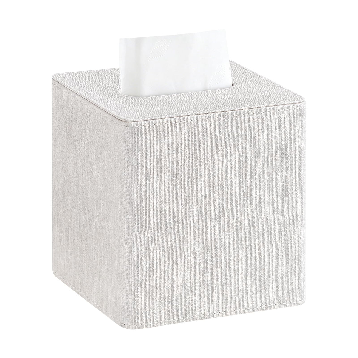 PU Leather Square Tissue Box Cover Tissue Box Holder Cube (Beige)