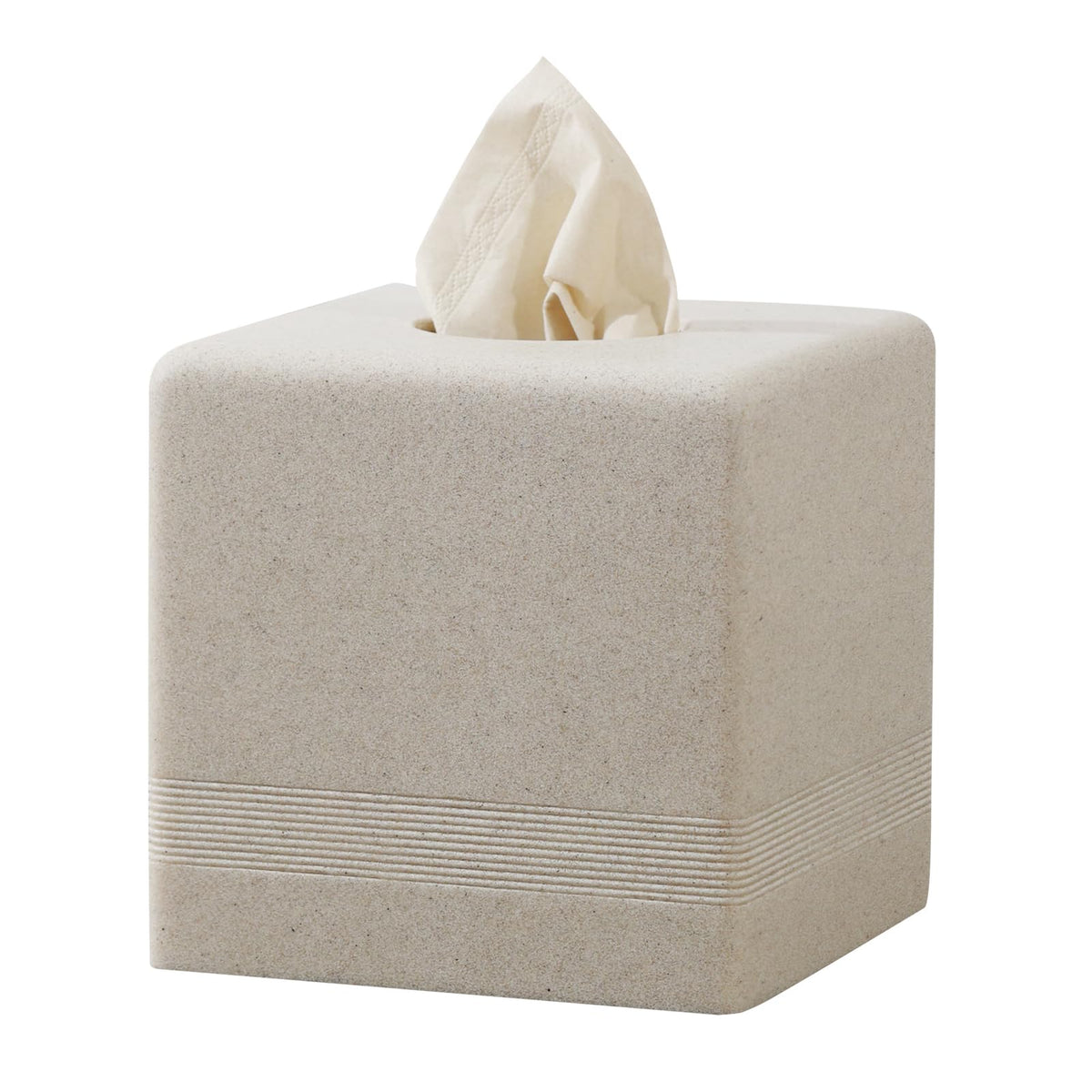 Tissue Box Cover Square, Sandstone Look Facial Tissue Holder,Beige