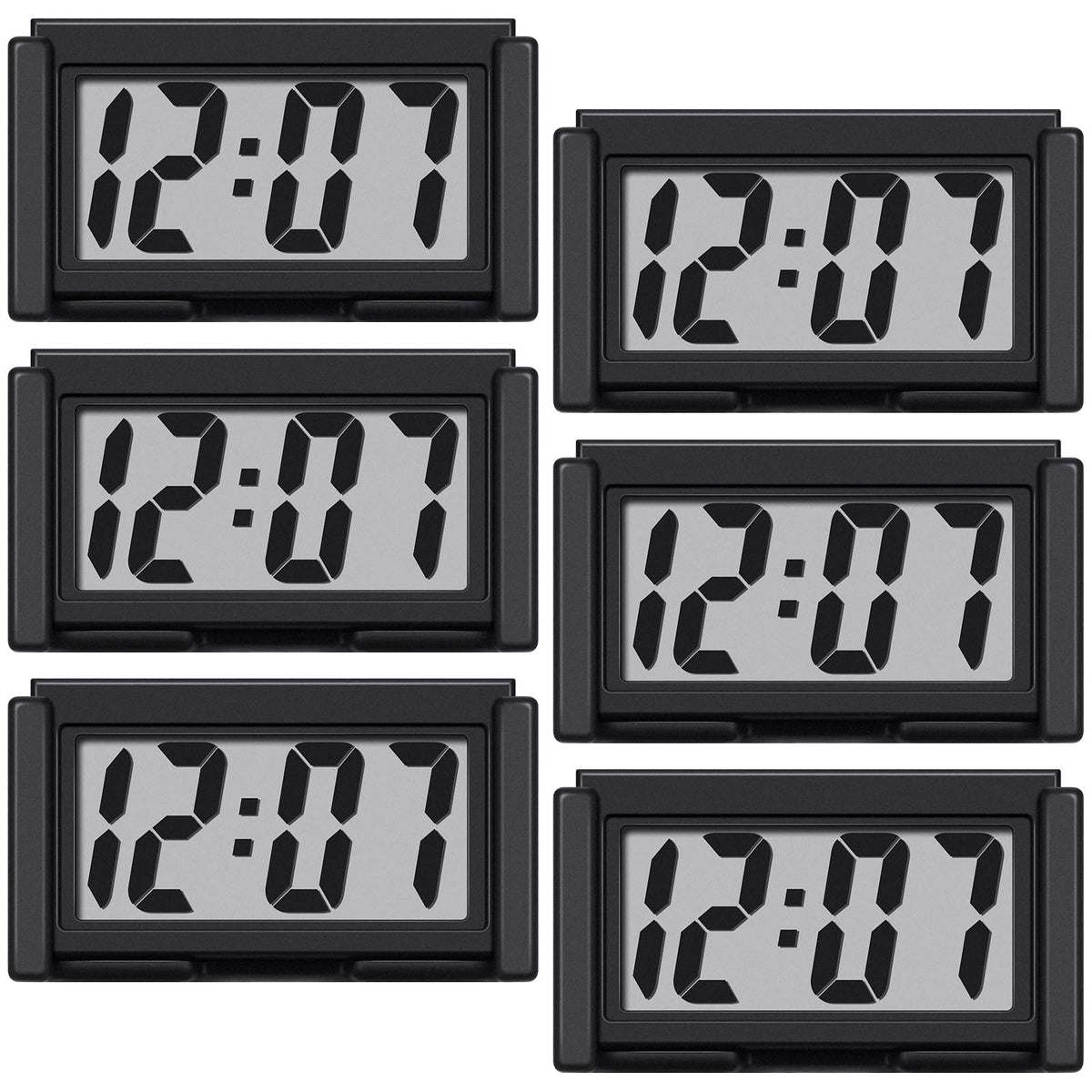 Frienda 3 Pieces Mini Small Digital Clock Stick On,Black