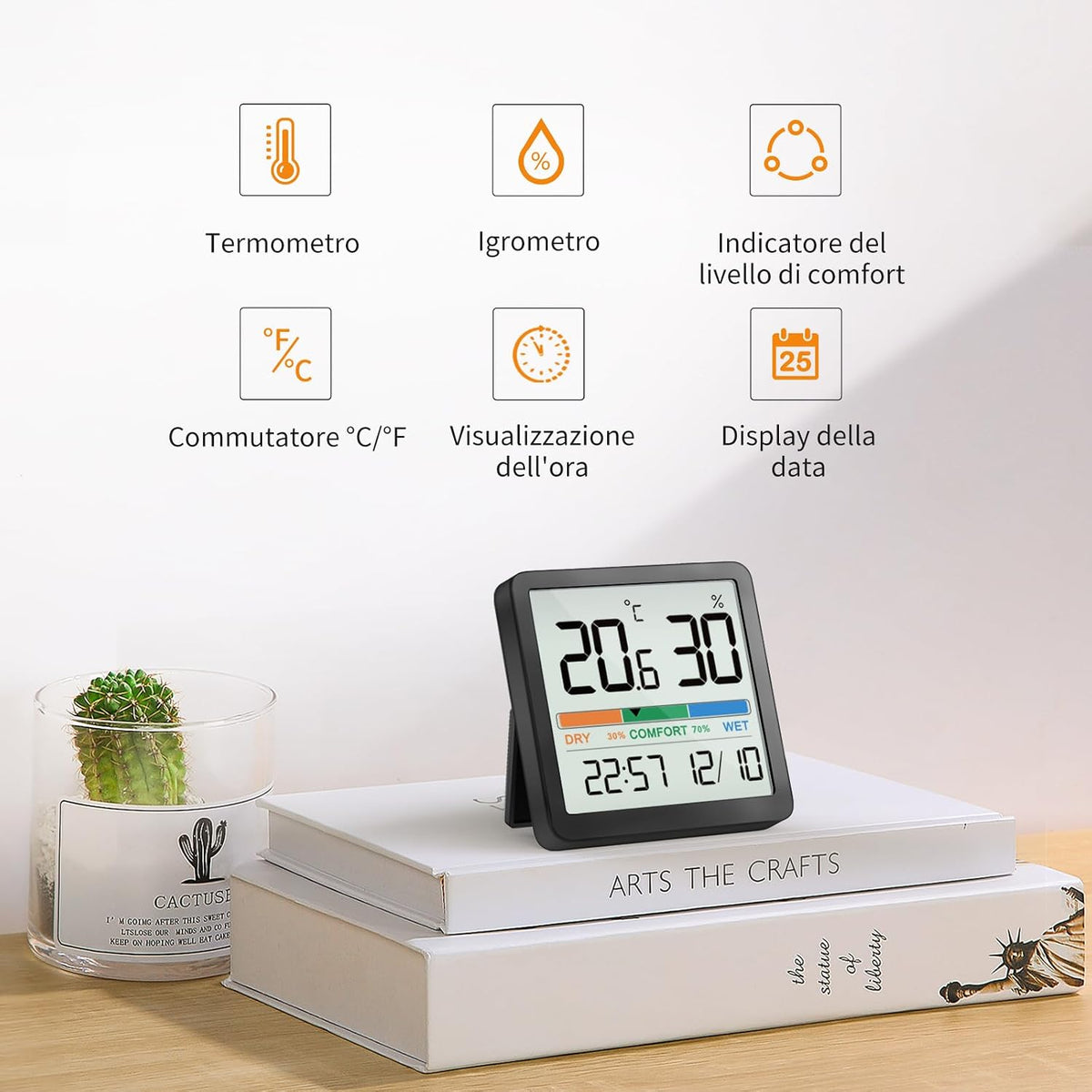 Digital Hygrometer Indoor Thermometer, Humidity Monitor with Calibration