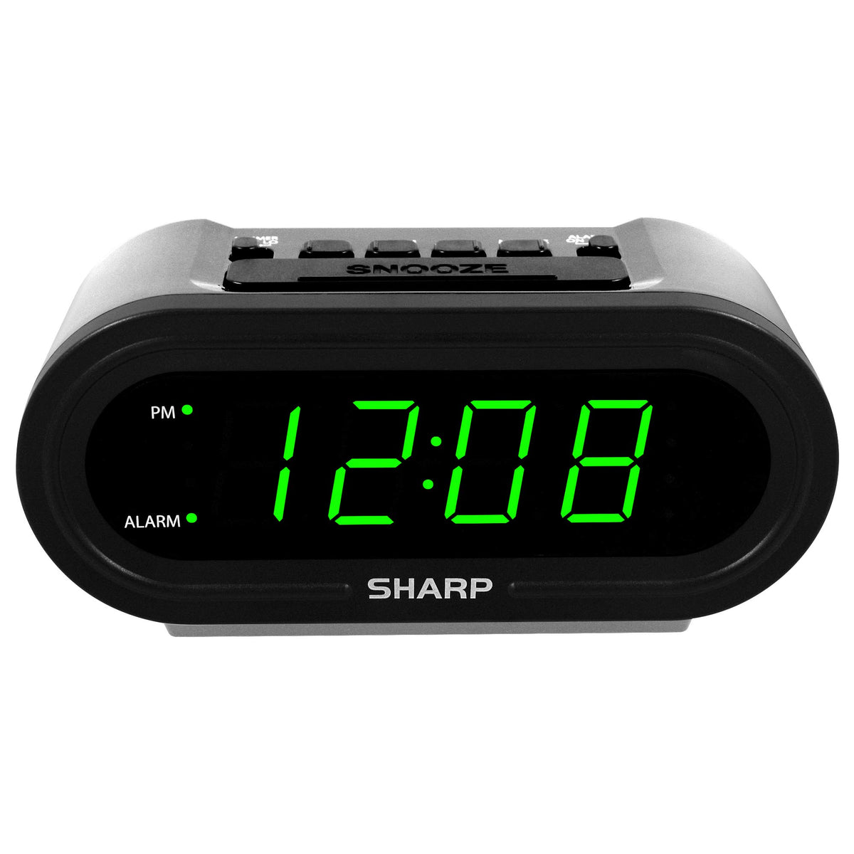 Sharp AccuSet Self-Setting Alarm Clock with Auto DST, Green LED