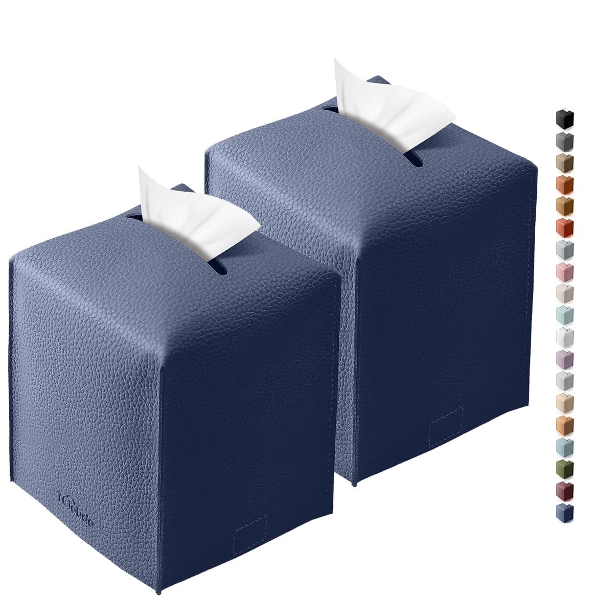 Tissue Box Cover for PU Leather, Modern Simple Solid Color Holder Square Tissue Bag, Ideal for Bathrooms,Office,Car,Outdoor Tent,Dining Table,5"X5"X5", Single Cocoa Brown