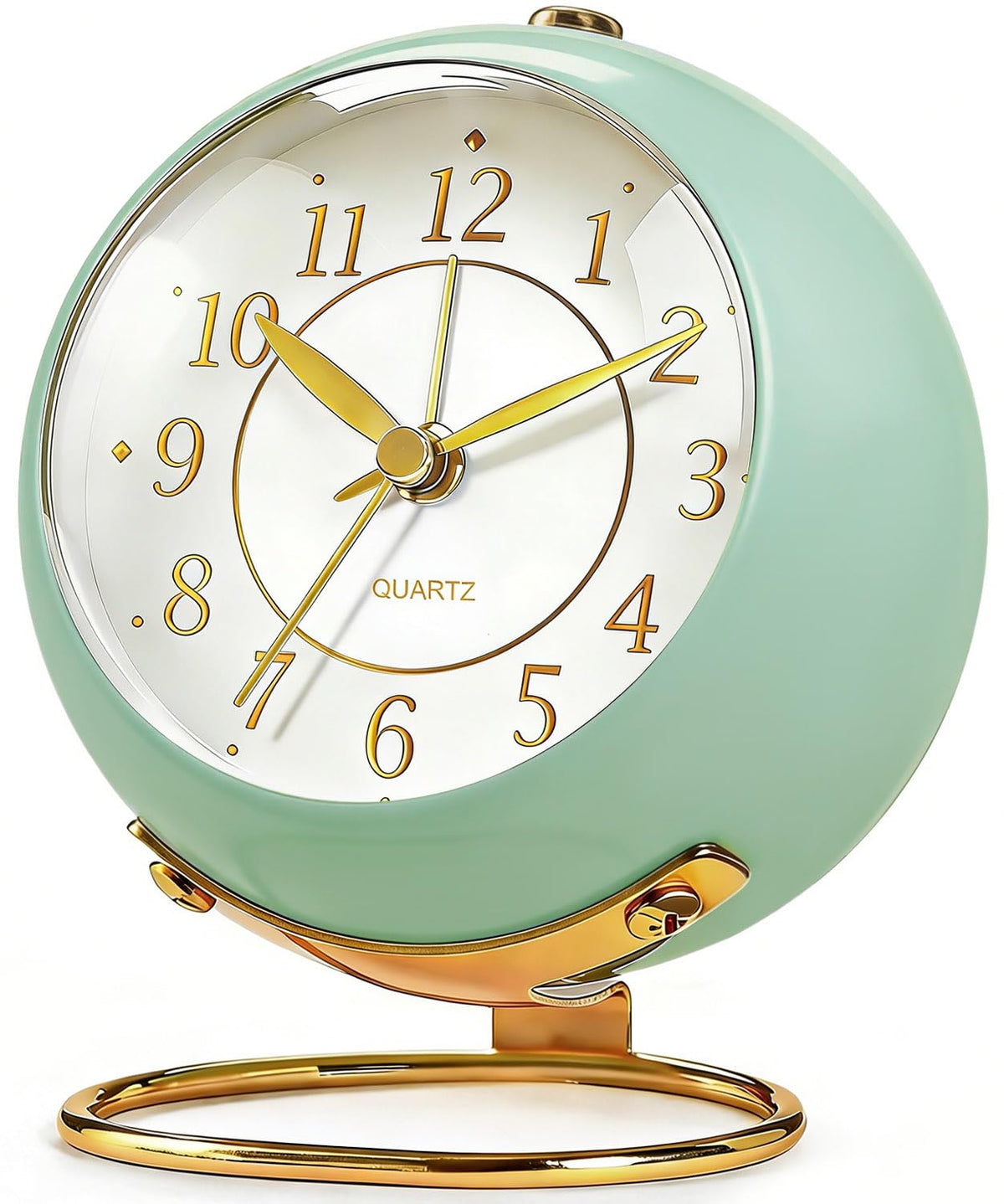 Analog Alarm Clock, Retro Small Desk Clock with Night Light, Backlight Cute Simple Design, Silent Non-Ticking, Battery Powered, for Bedroom,Travel,Kitchen,Bedside Desktop Decor