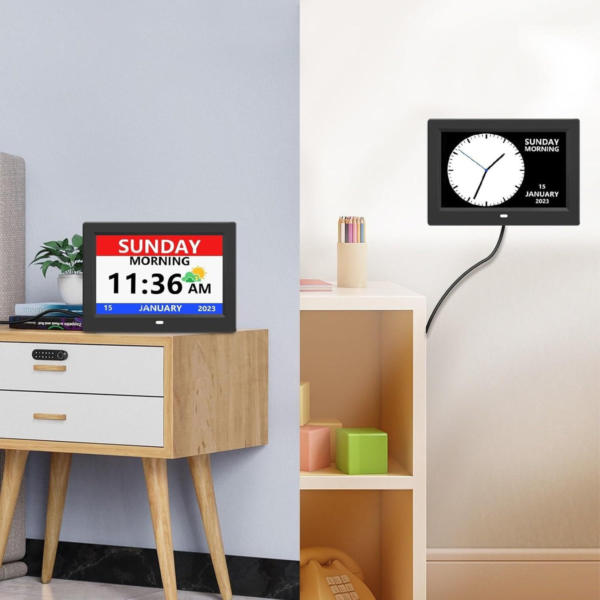LXBYJKJ 10 Inch Digital Clock Large Font Alarm Clocks for Elderly