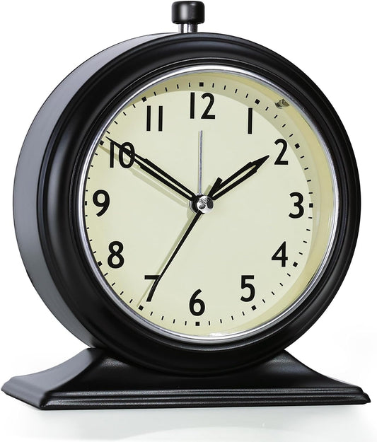 AYRELY® 5.5" Vintage Metal Alarm Clock, Desk and Table Clock for Shelf