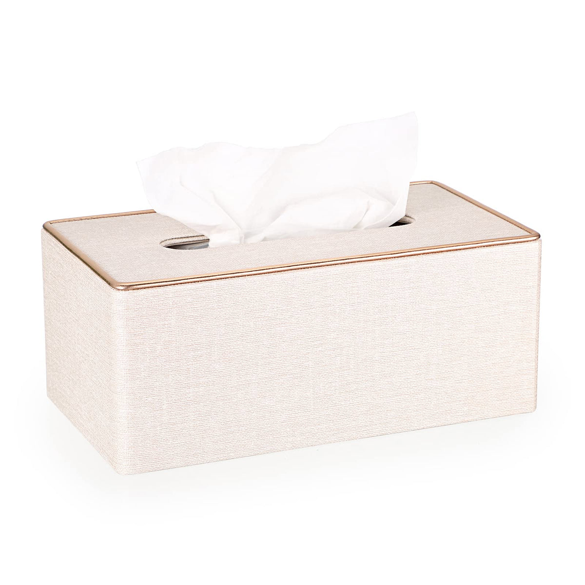 Sumnacon Tissue Box Cover Rectangle Linen Tissue Box Holder，Magnetic Bottom