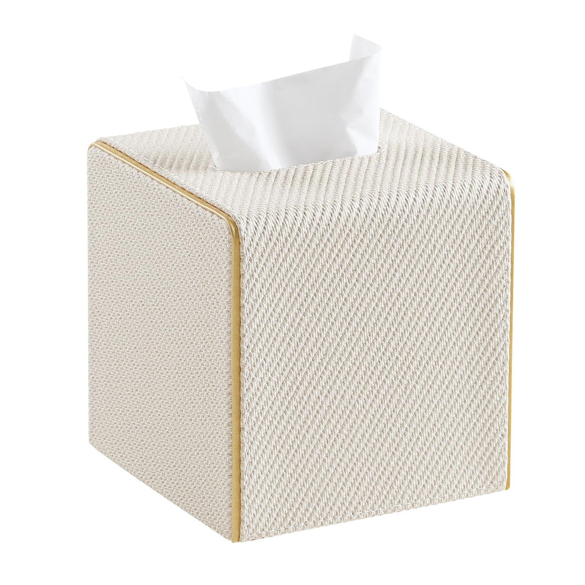 Square PU Leather Tissue Box Cover with Magnetic Closure, Decorative Tissue Holder & Storage Container for Bedroom, Living Room, Dining Room, Bathroom, Countertop, Desk (Square Green)