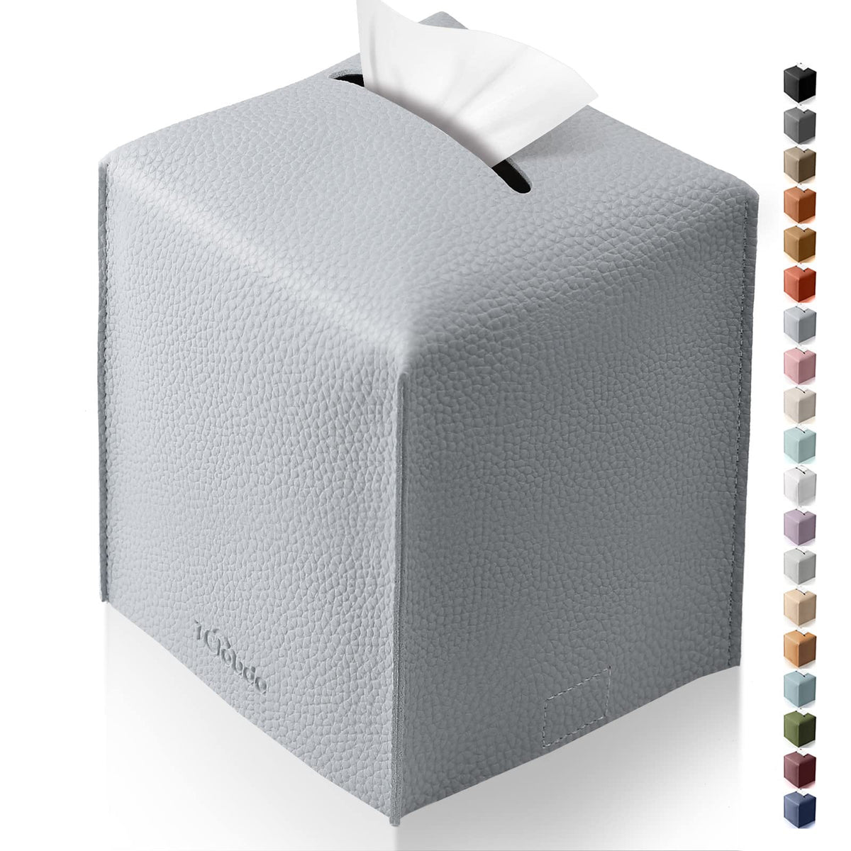 Tissue Box Cover, Tclouda, Modern PU Leather Square Tissue Box Holder for Creative Decorative, 2 Pack, Ideal for Bathrooms/Office/Car/Nightstand/Outdoor Tent/Dining Table, 5"X5"X5", Double Black