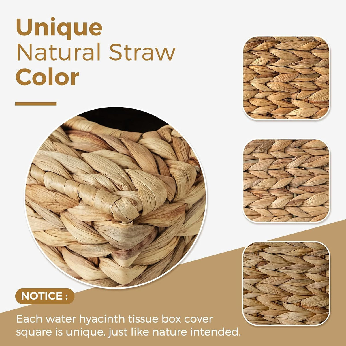 Wicker Tissue Box Cover, Rattan Tissue Box Holder Square