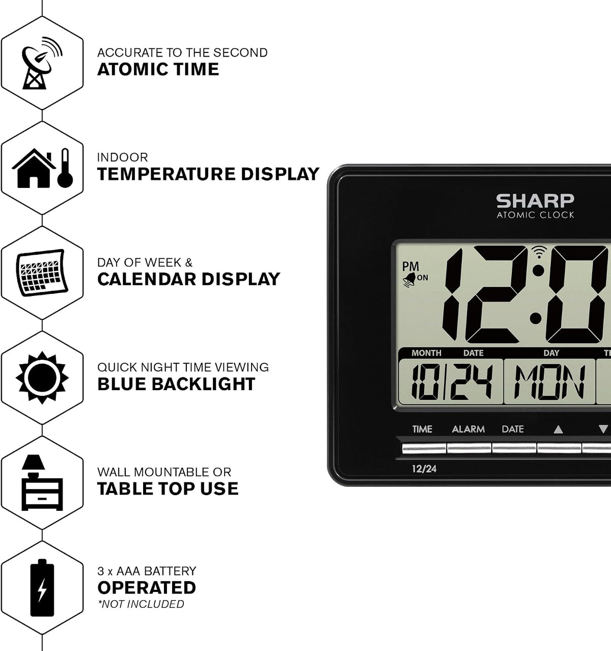 Sharp Atomic Digital Alarm Clock