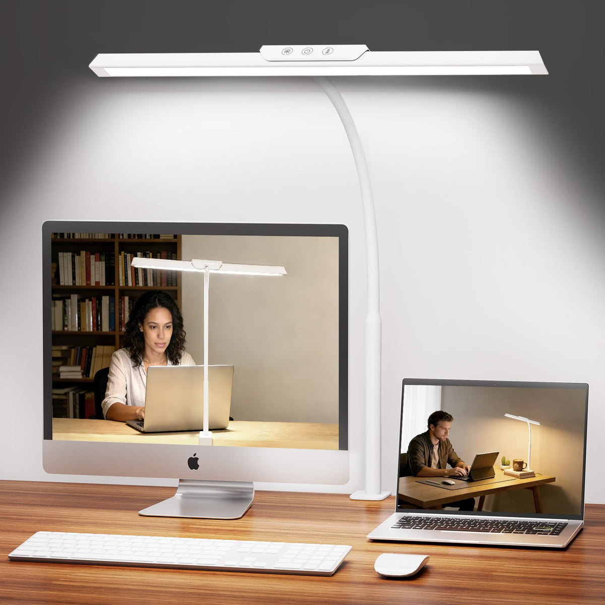 MOICO LED Desk Lamp with Clamp for Office Home-