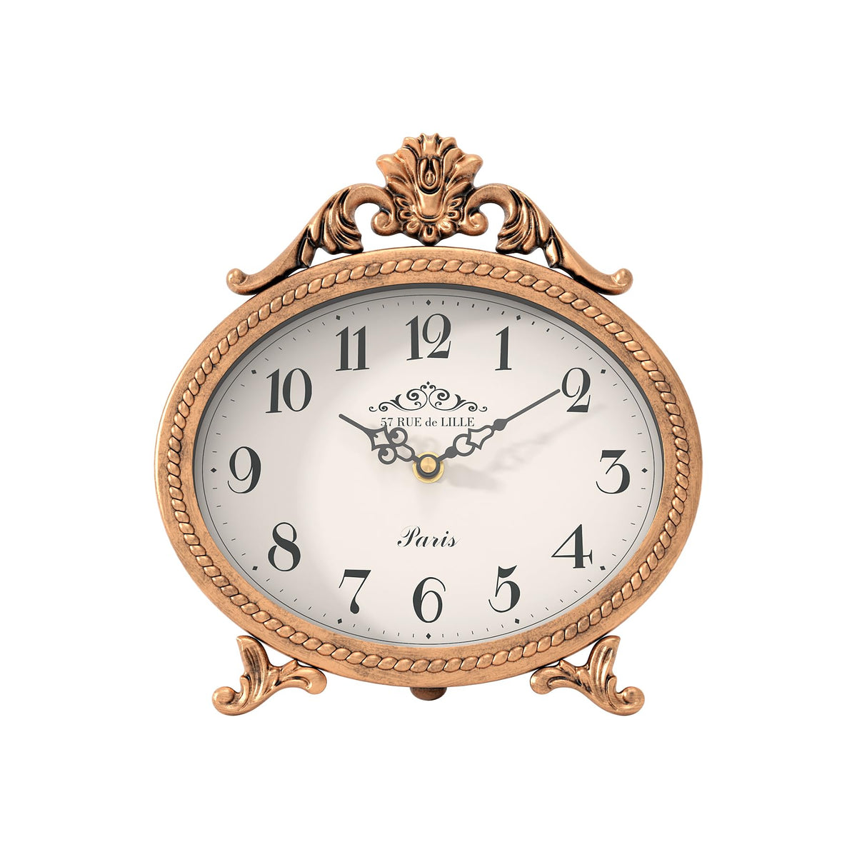 Abdurey Vintage Table Clock,Antique White French Rustic Style Mantel Clock