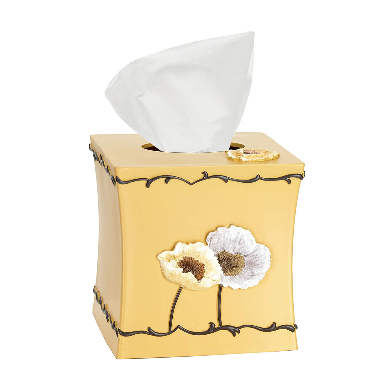 Resin Tissue Box Cover for Modern Home Decor - Minimalist Square Tissue Box Holder for Guest Room, Bedroom, Bathroom, Tabletop & Office - Durable and Aesthetic Tissue Holder, Capri