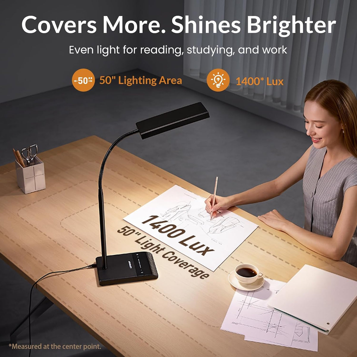 LEPOWER Desk Lamp, 800LM LED for Home Office, True Eye-Caring for Reading