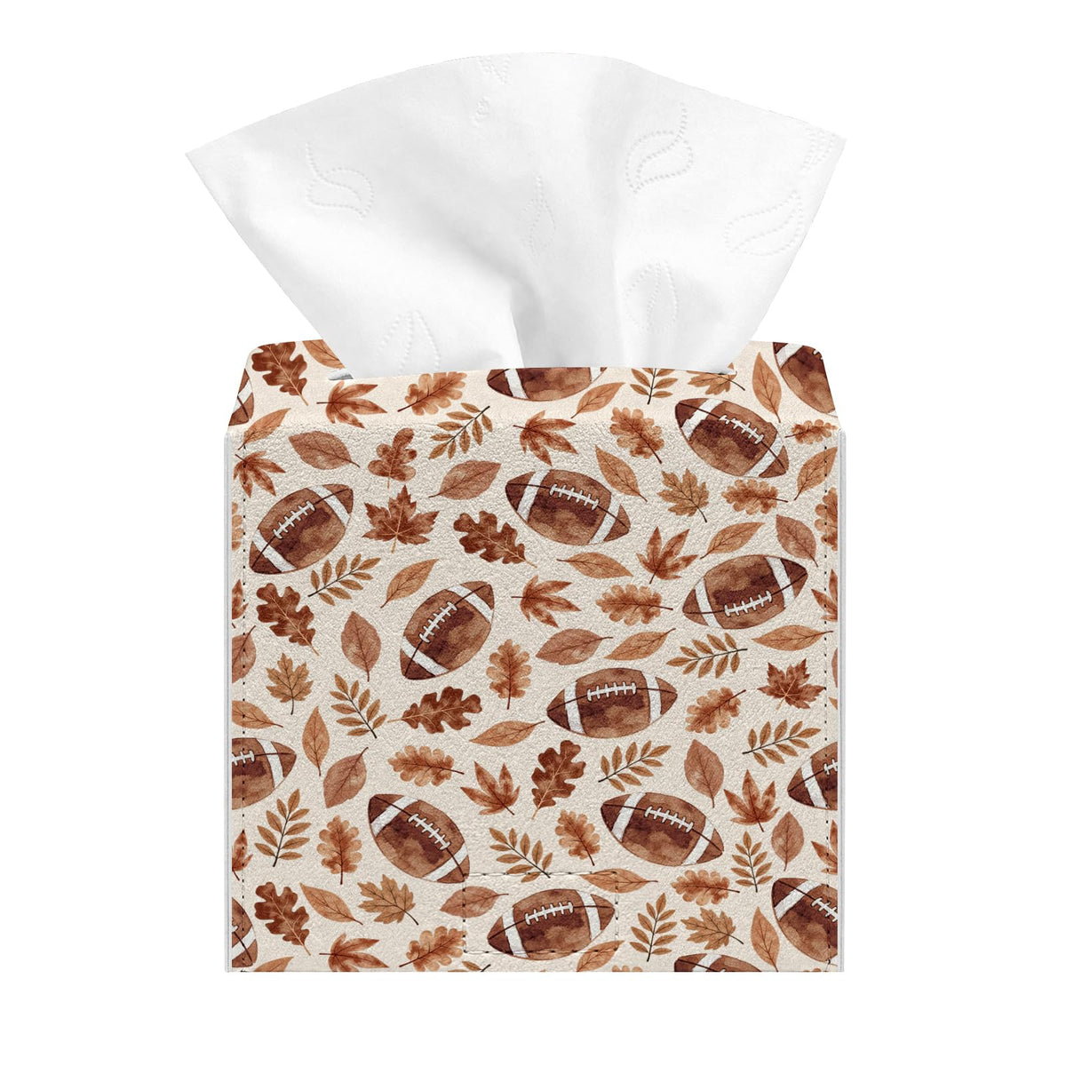 Fall Tissue Box Cover, Autumn Square Tissue Box Cover, PU Leather