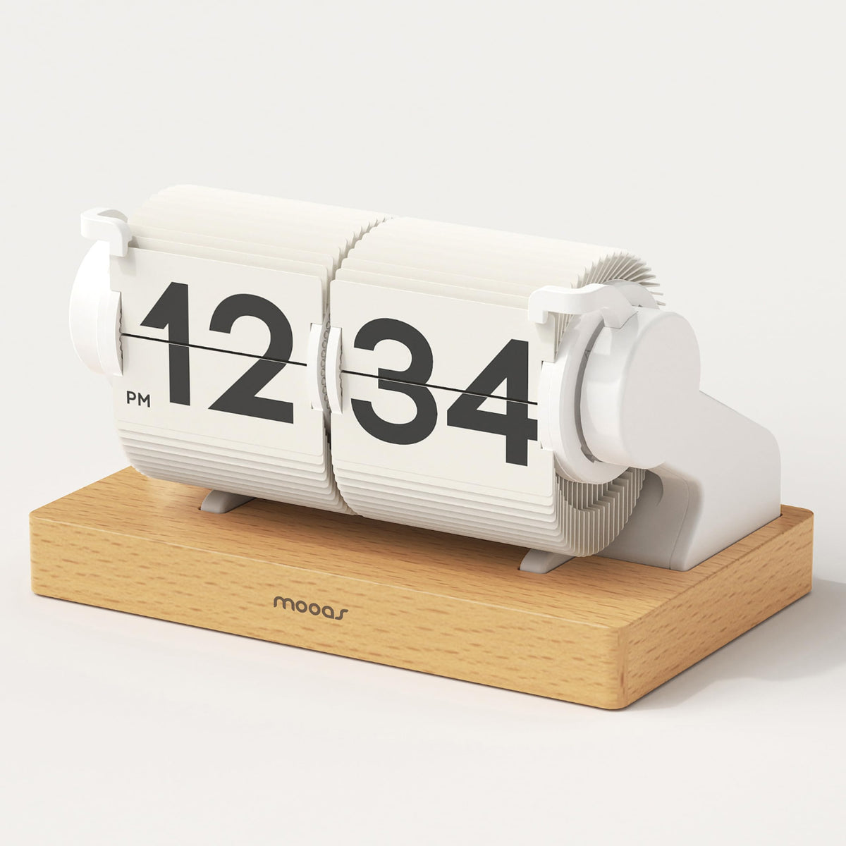 mooas Flip Desk Clock (Black), Retro Vintage Design Auto Flip Table Clock