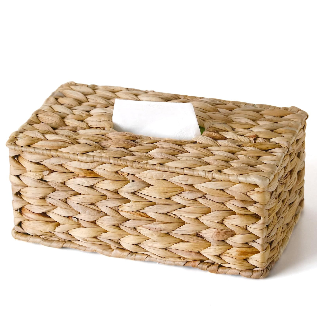 Wicker Tissue Box Cover Square, Handwoven Facial Tissue Napkin Box Holder
