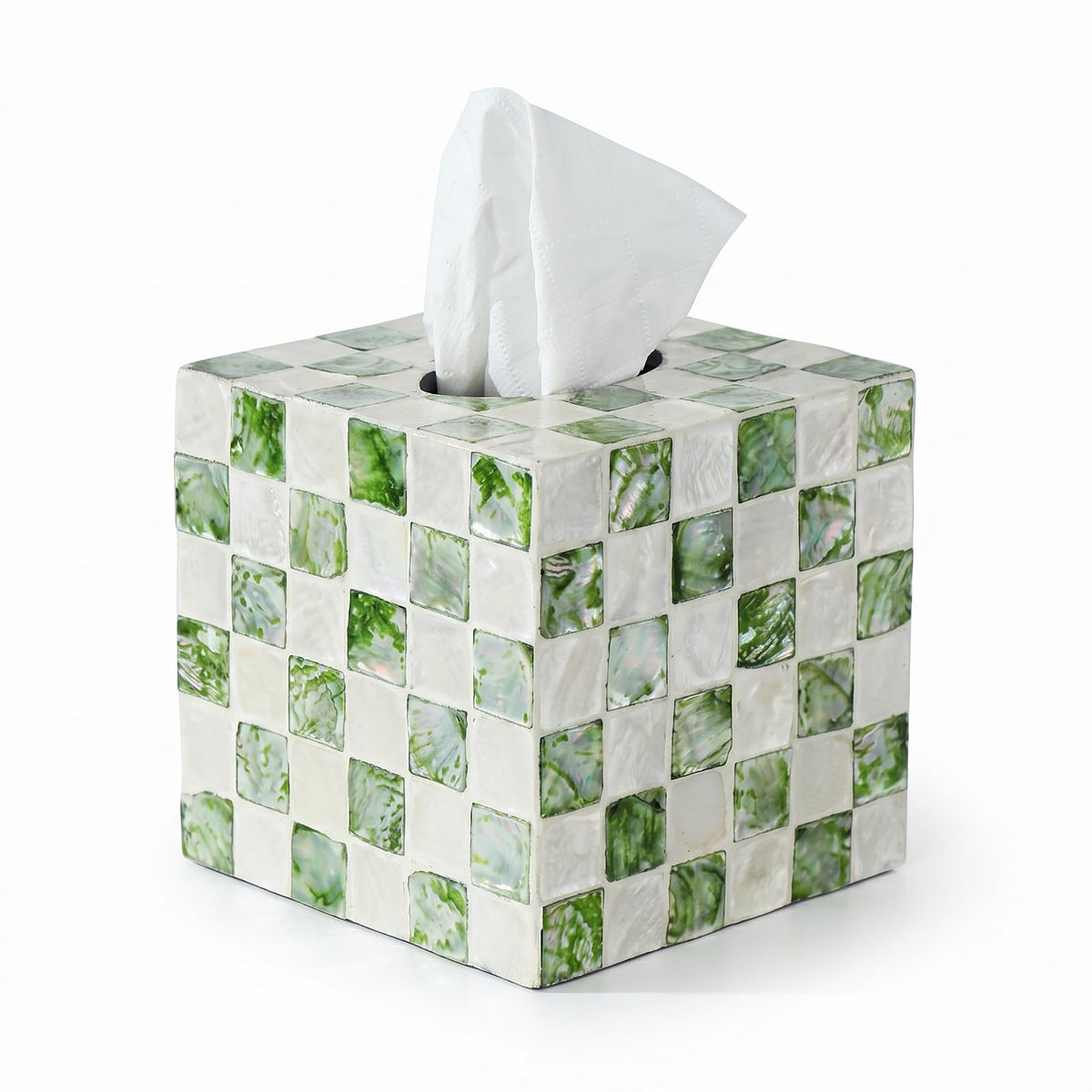Coeusy Capiz Shell Tissue Box Cover, Decorative Tissue Box Holder, 5.8''