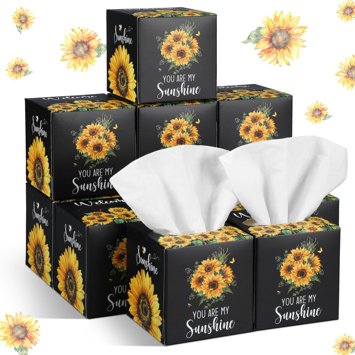 Fourluoo 12 Pack Fruit Facial Tissues Cube Face Boxes 600 Sheets 3 Ply