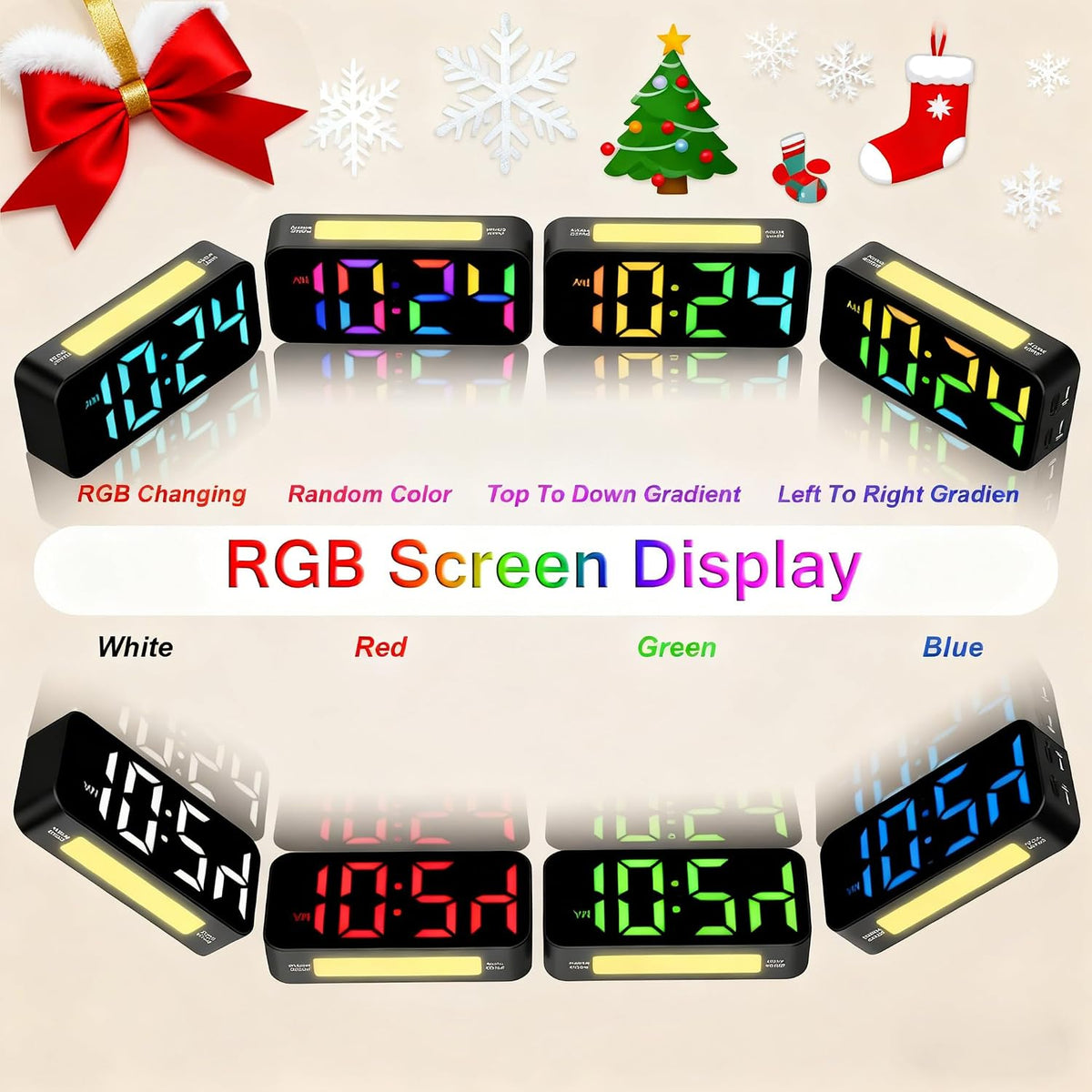 Topski Loud Alarm Clocks for Bedrooms Heavy Sleepers, Digital Bedside Clock