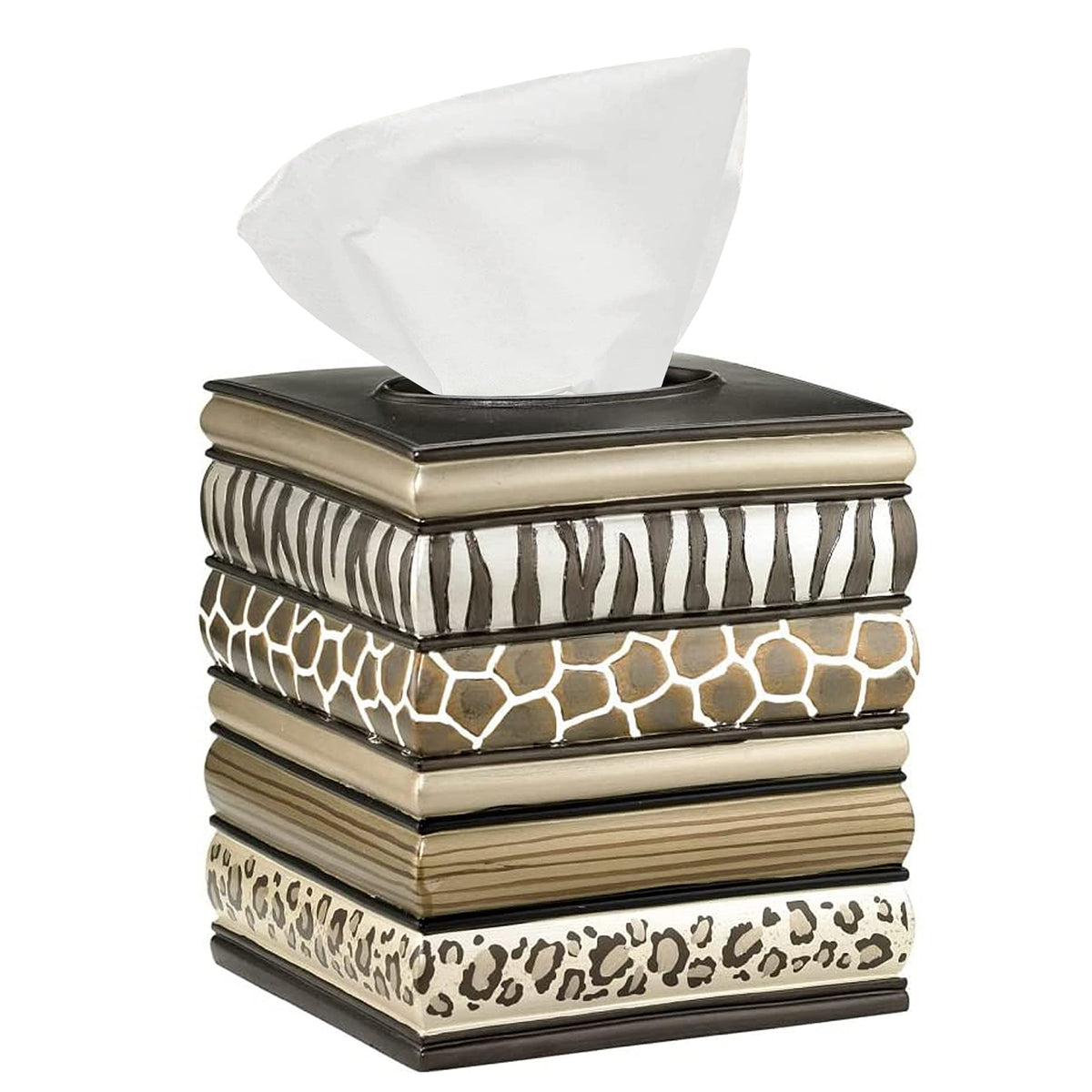 Resin Tissue Box Cover for Modern Home Decor - Minimalist Square Tissue Box Holder for Guest Room, Bedroom, Bathroom, Tabletop & Office - Durable and Aesthetic Tissue Holder, Capri
