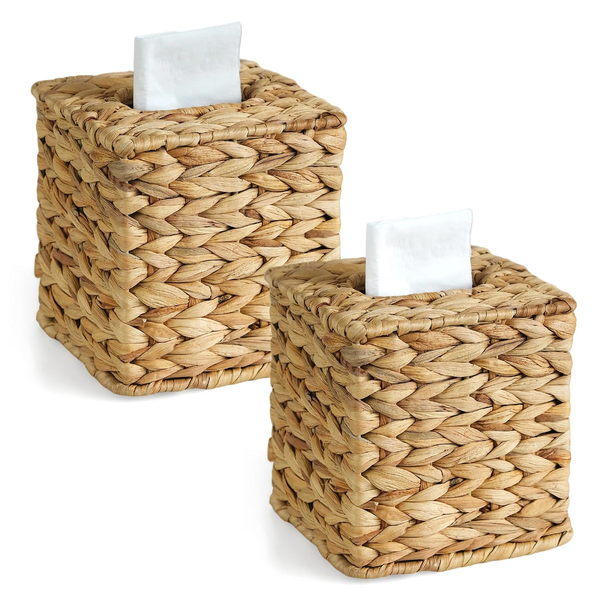 Wicker Tissue Box Cover, Rattan Tissue Box Holder Square