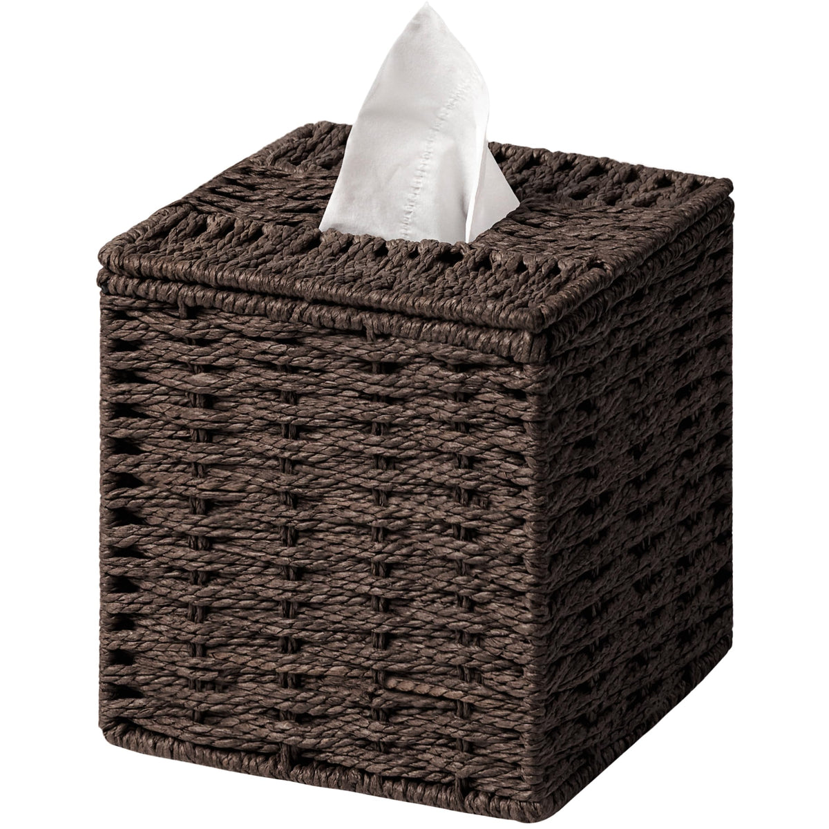 Sage Green Tissue Box Cover, Hand Woven Square Tissue Box Holder