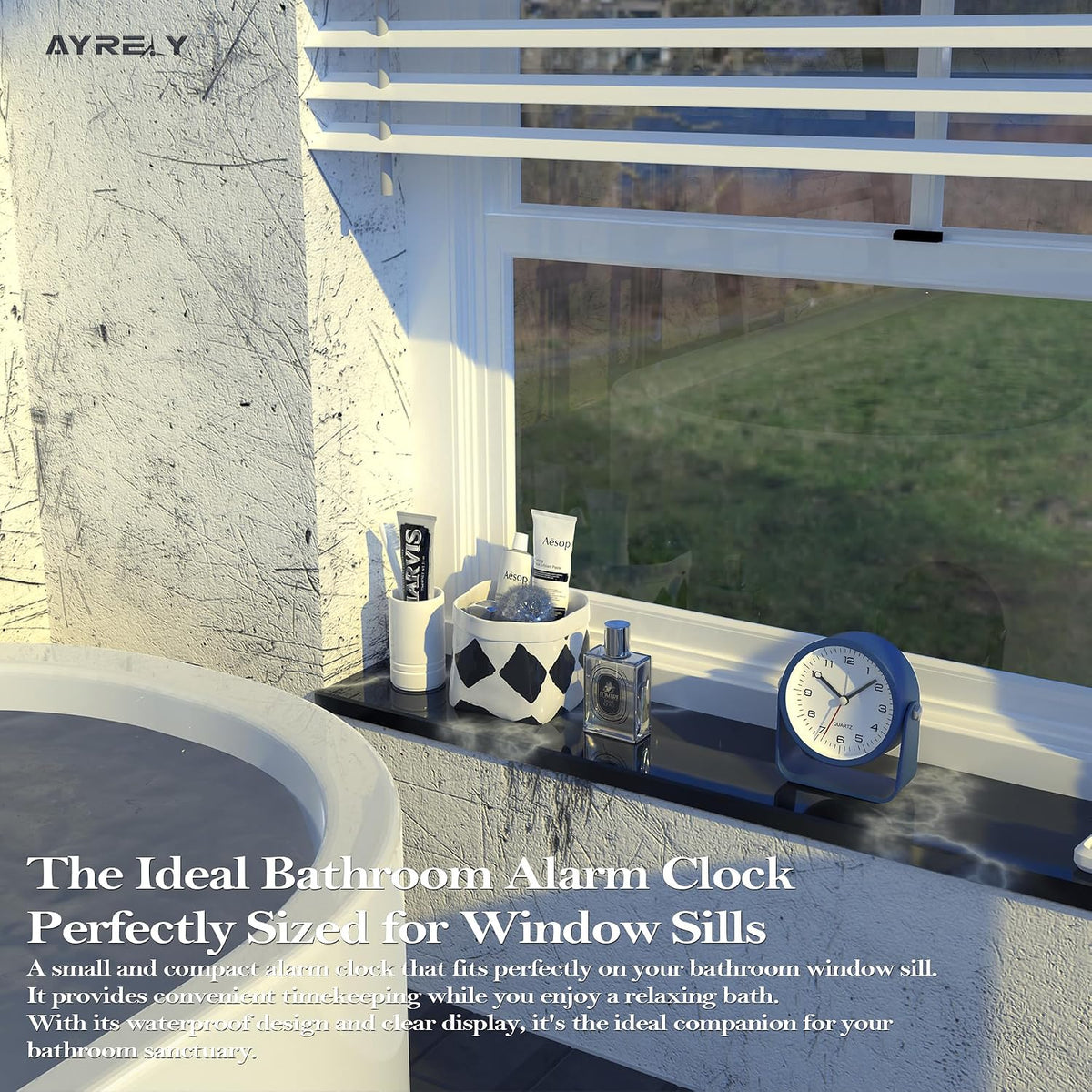 AYRELY® 3.5" Small Analog Travel Alarm Clock, Battery Operated Desk Clock