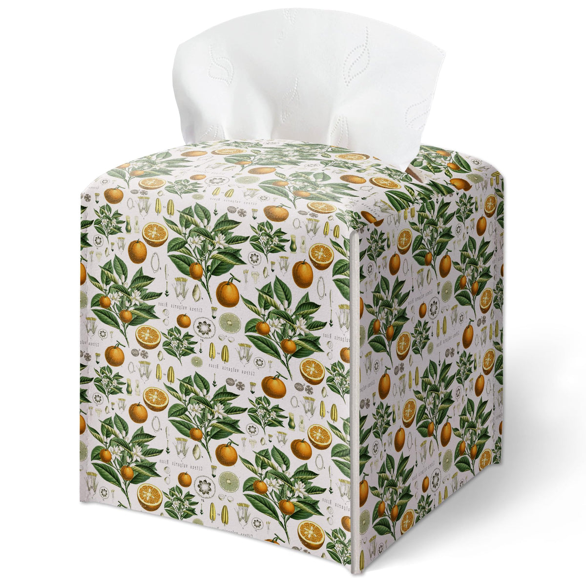 Forest Mushrooms Pattern Tissue Box Cover, Plants Design Leather Tissue Box Holder-Waterproof, Desktop Decor for Living Room Bedroom Nightstand Office, Gift for Women & Friend-A16