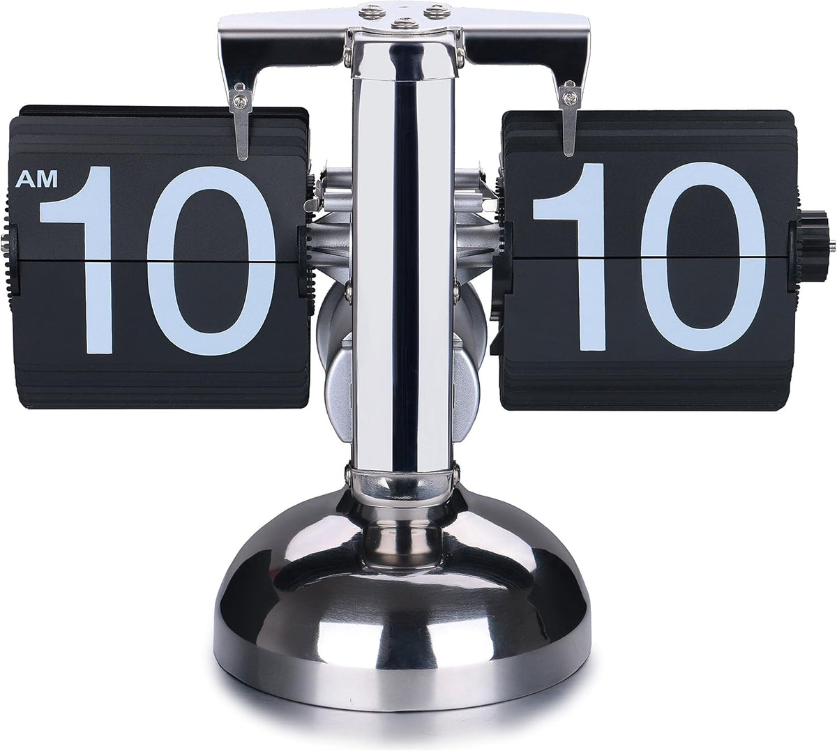 WoneNice Desk Clock, Retro Digital Flip Down Clock, Black
