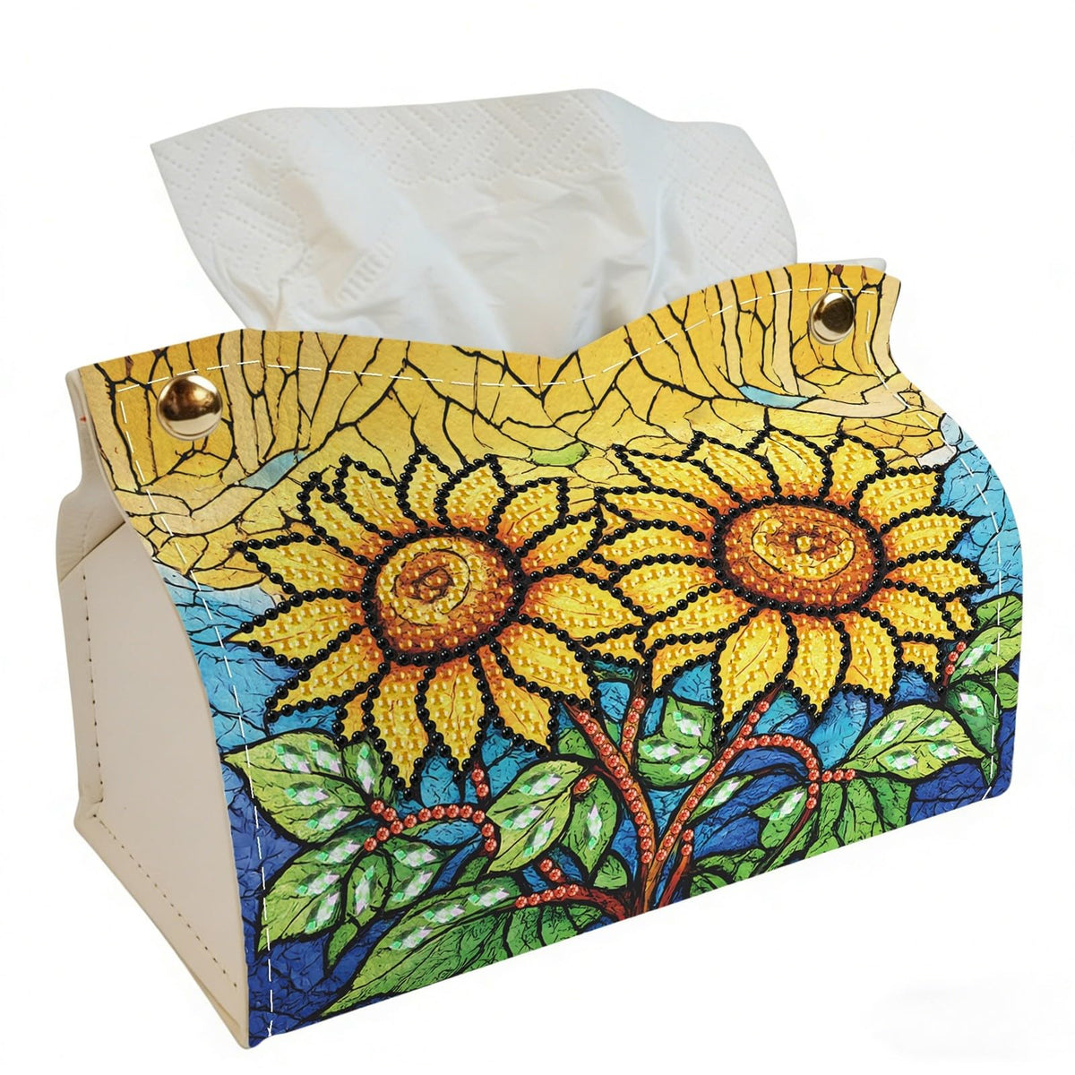 DoxQcs DIY Diamond Art Painting PU Leather Tissue Box Cover Holder