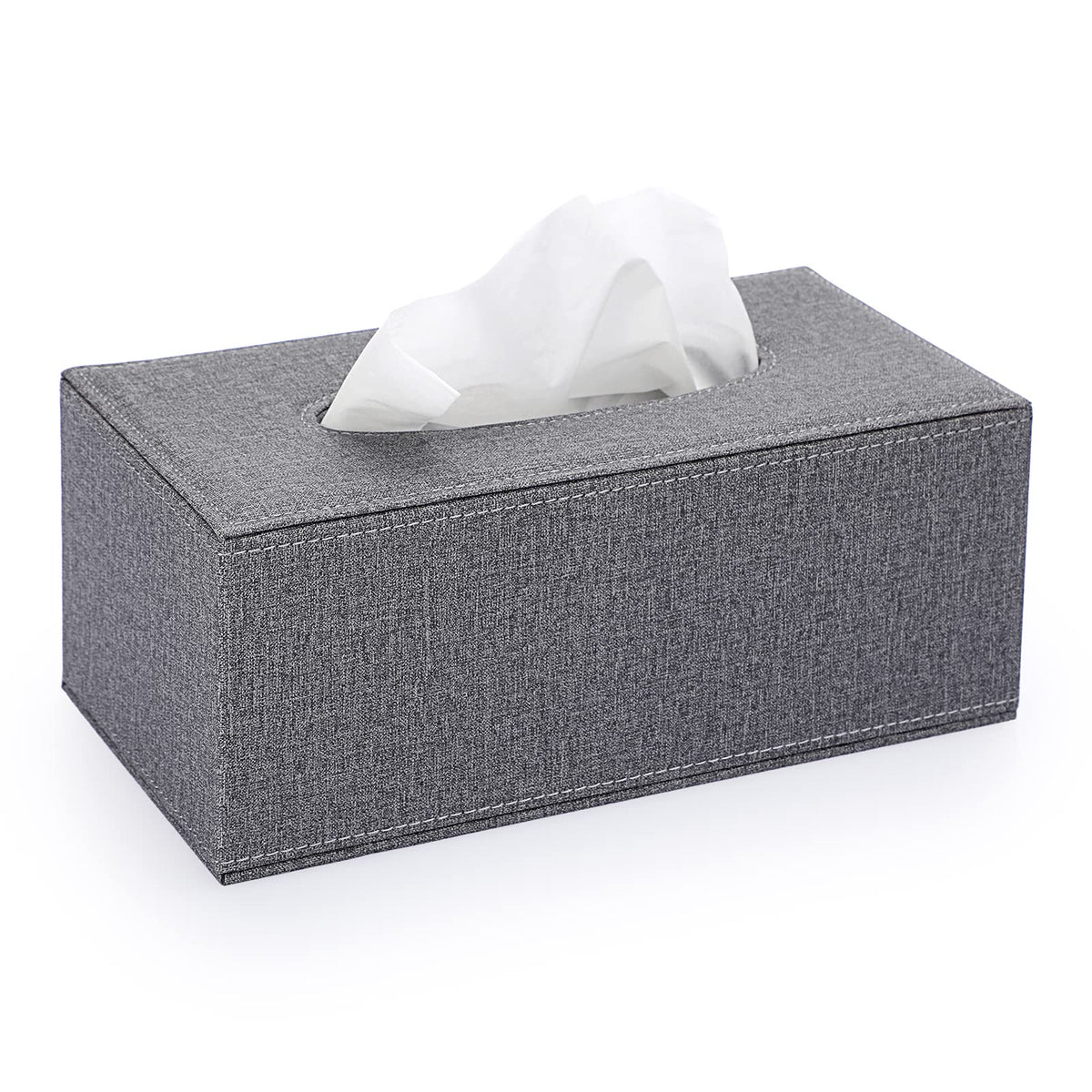 Sumnacon Tissue Box Cover Rectangle Linen Tissue Box Holder，Magnetic Bottom