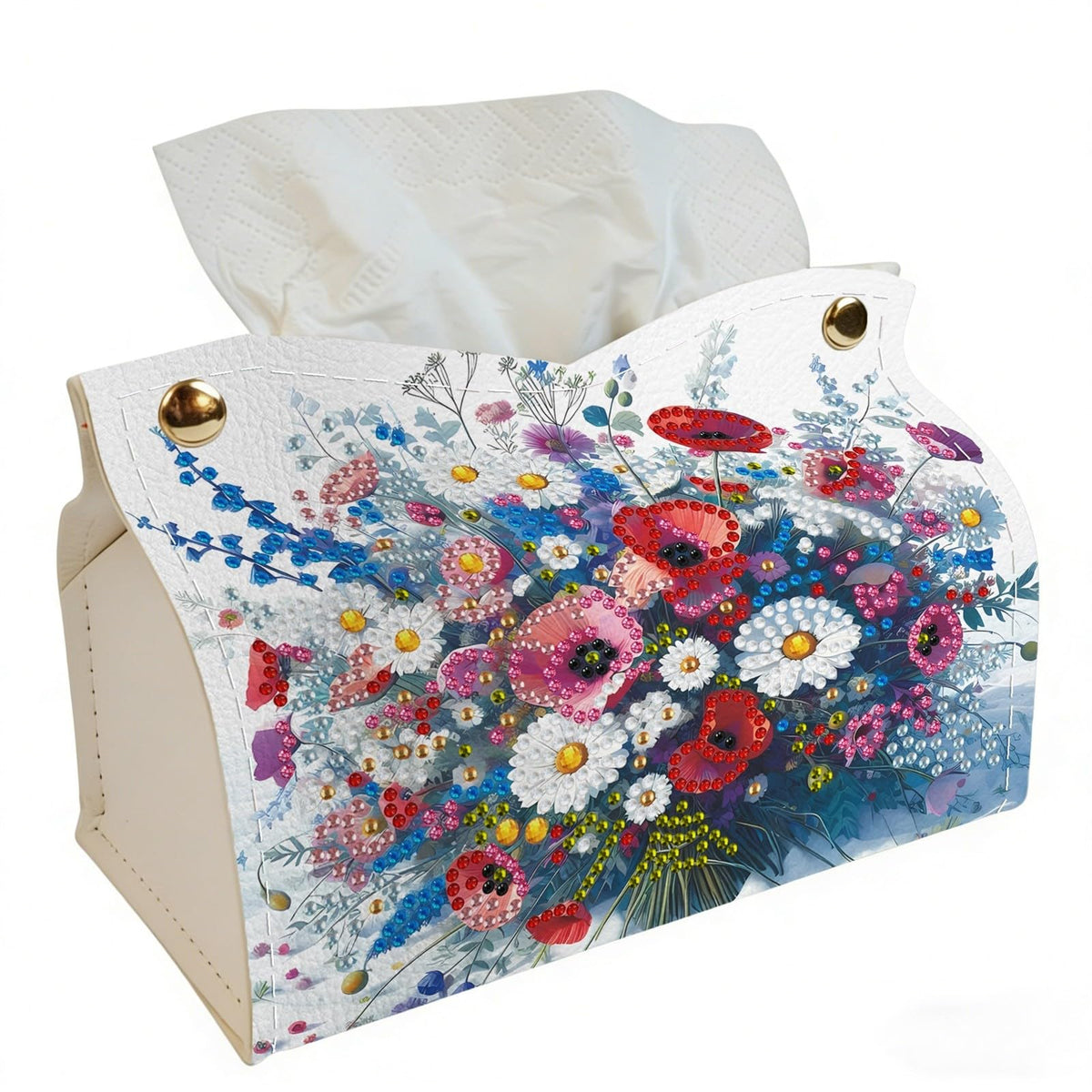 DoxQcs DIY Diamond Art Painting PU Leather Tissue Box Cover Holder
