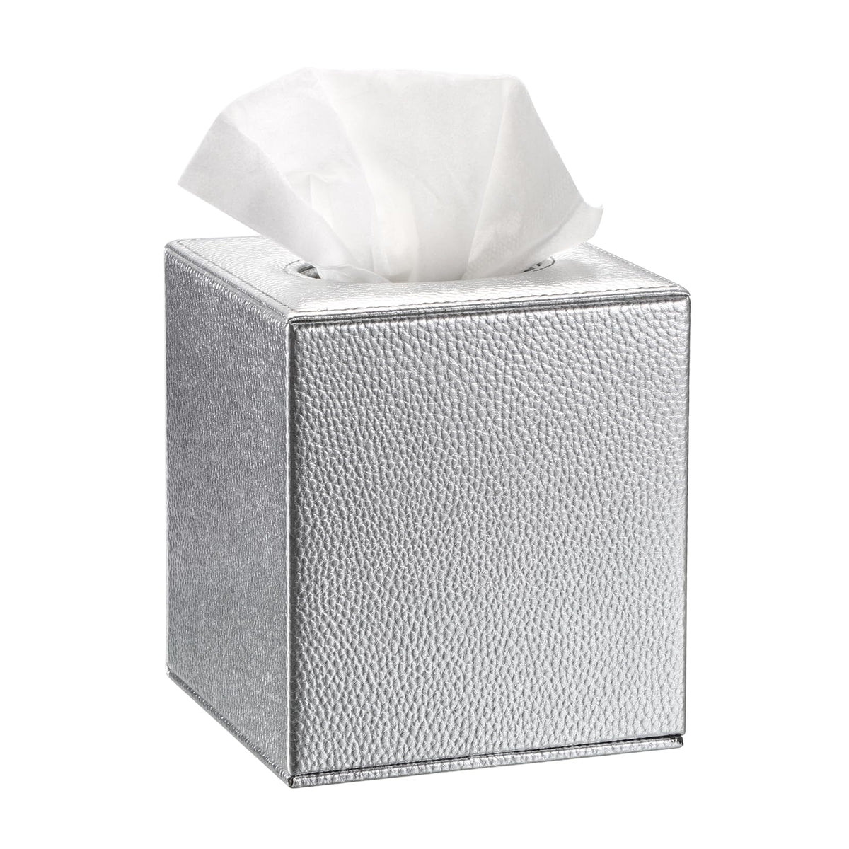 Sumnacon Tissue Box Cover Square,Magnetic Bottom PU Tissue Box Holder,Blue