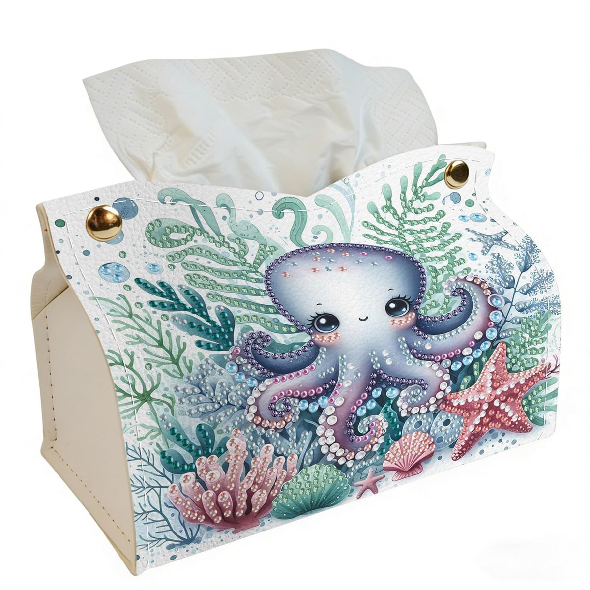 DoxQcs DIY Diamond Art Painting PU Leather Tissue Box Cover Holder