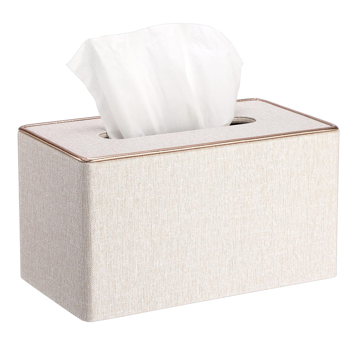 Sumnacon Tissue Box Cover Rectangle Linen Tissue Box Holder，Magnetic Bottom