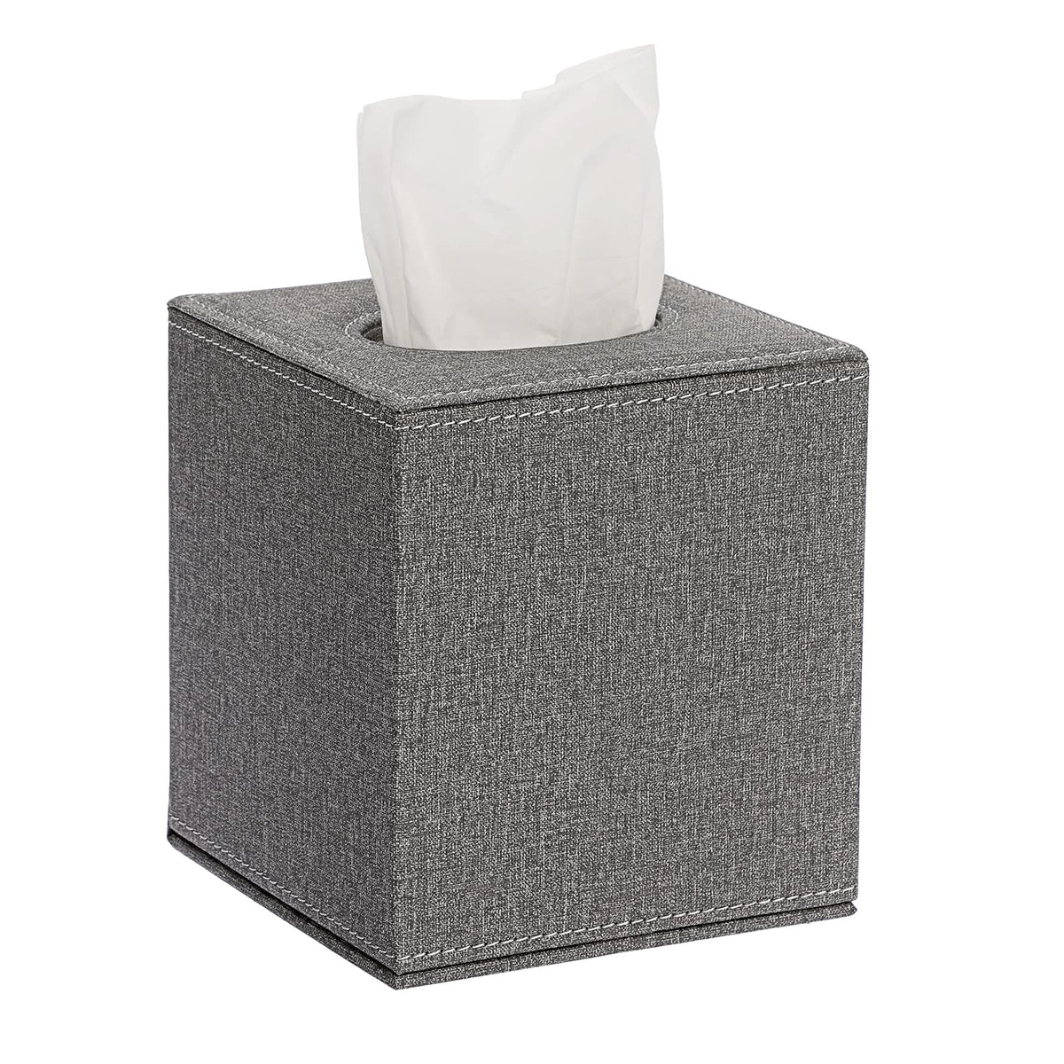 Sumnacon Square Linen Tissue Box Cover, Magnetic Bottom Tissue Box Holder