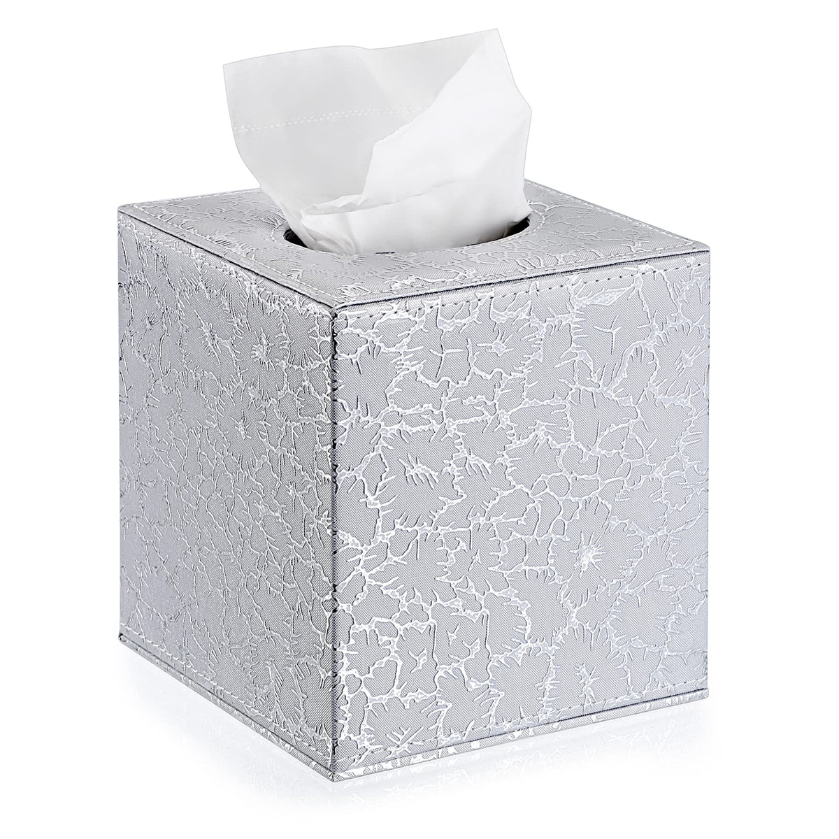 Sumnacon Square Linen Tissue Box Cover, Magnetic Bottom Tissue Box Holder
