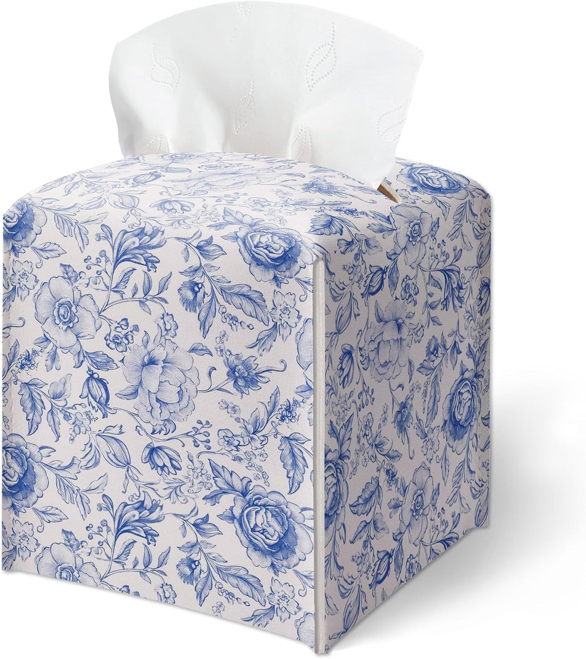 Forest Mushrooms Pattern Tissue Box Cover, Plants Design Leather Tissue Box Holder-Waterproof, Desktop Decor for Living Room Bedroom Nightstand Office, Gift for Women & Friend-A16