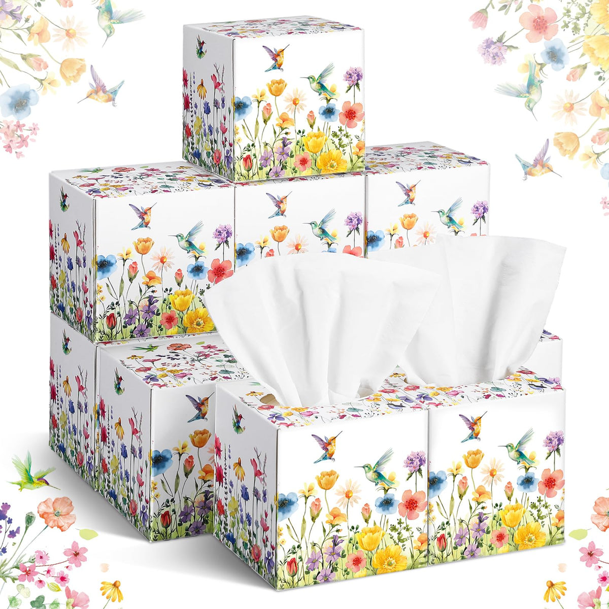 Fourluoo 12 Pack Fruit Facial Tissues Cube Face Boxes 600 Sheets 3 Ply