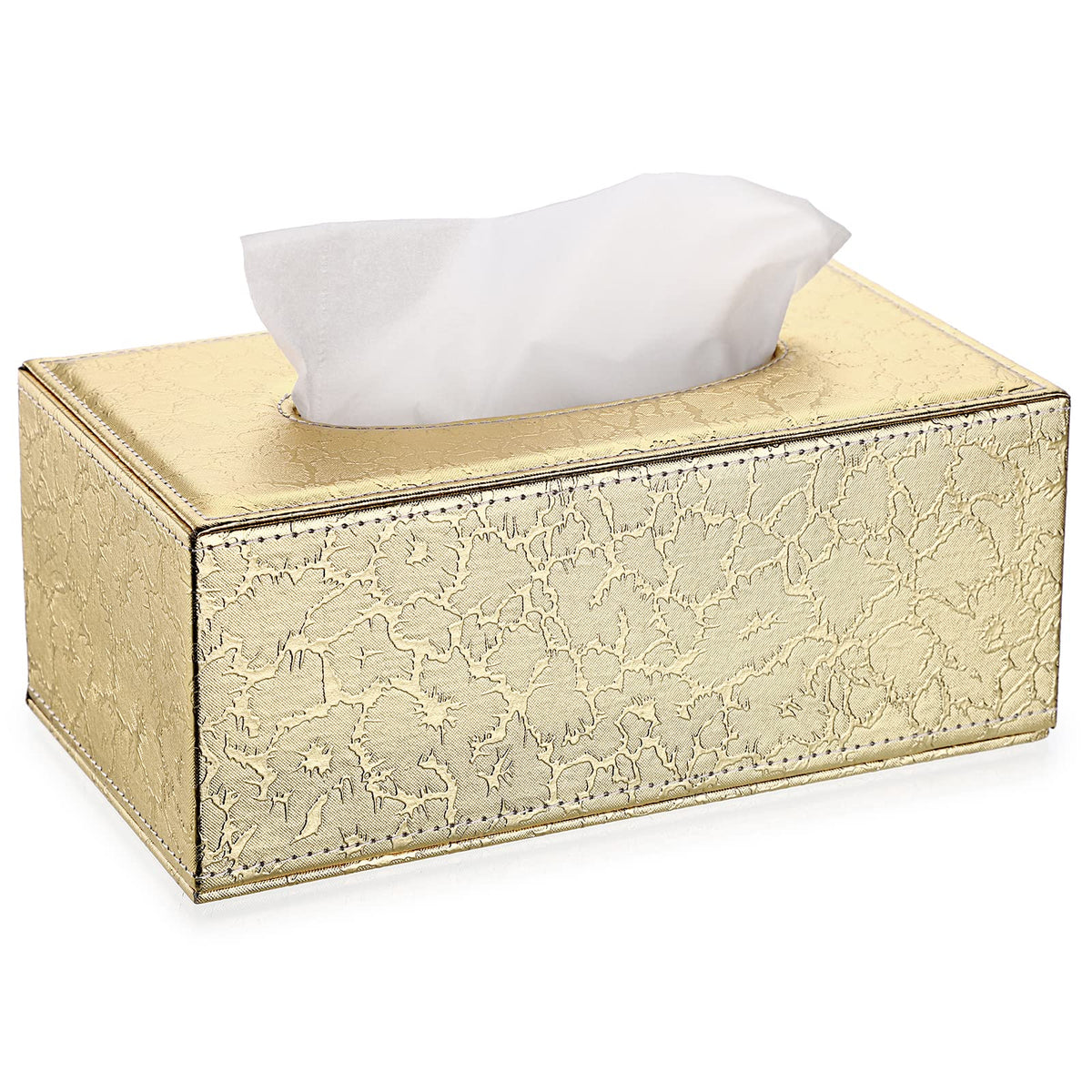 Sumnacon Tissue Box Cover Rectangle Linen Tissue Box Holder，Magnetic Bottom